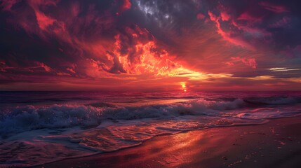 Canvas Print - An epic sunset over the ocean picture