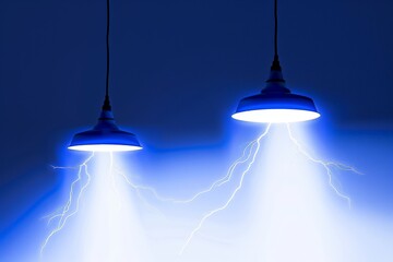 Wall Mural - the vibrant blue light bathes the scene in an ethereal glow, highlighting the sharp focus and intric