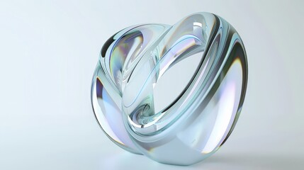 Wall Mural - this captivating 3d render of an abstract glass shape is a perfect representation of modern art and 