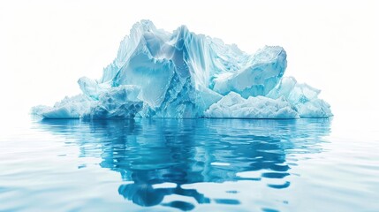 Melting polar ice caps with fractured icebergs and rising sea levels