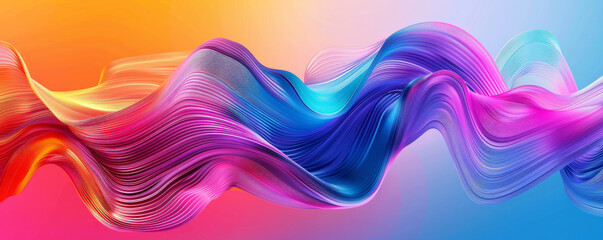 A dynamic rainbow gradient wave background with energetic, swirling lines and a seamless transition