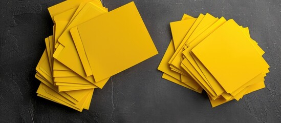 Canvas Print - Yellow cards displayed on a blank surface providing ample copy space image.