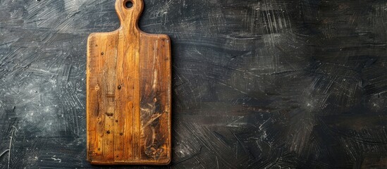 Aufkleber - A vintage wooden cutting board displayed against a black and white background with space for text or images.