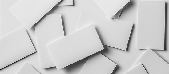Poster - Business cards spread out on a blank white background, with ample space for additional text or images.
