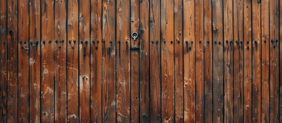 Aufkleber - Brown striped wooden door background with copy space image.