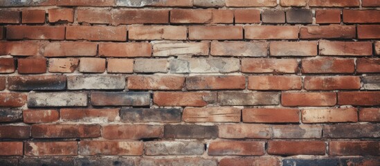 Aufkleber - Vintage brick wall with a textured surface providing ample copy space image or text placement.