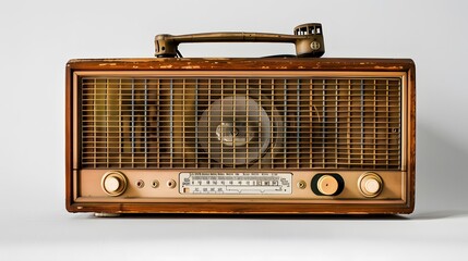 Radio receiver on white background. 