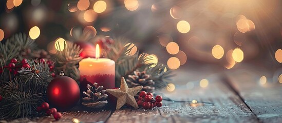 Poster - Festive Christmas setting with space for text in the image.