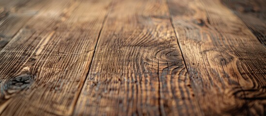 Aufkleber - Macro shot of vintage-style wooden table with grain texture providing an empty surface for abstract backgrounds, wallpapers, and design with copy space image.