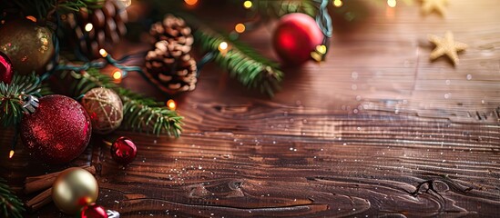 Poster - Holiday-themed decor with a New Year and Christmas concept, ideal for festive settings, featuring a copy space image.