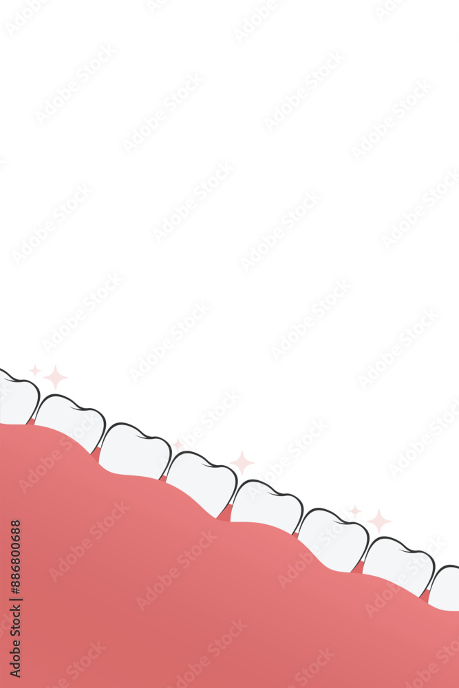 Teeth Border Frame Frame of teeth banner. Tooth border medicine concept. Teeth oral dental ...