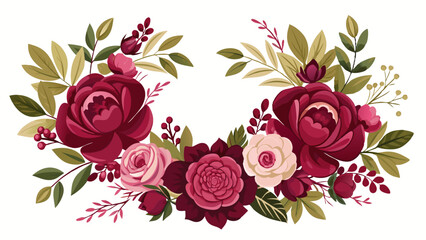 Sticker - A  arranged cluster of red and pink roses