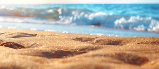 Poster - Sand with a serene beach background providing ample copy space image.