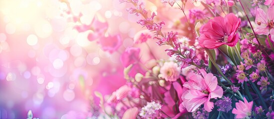 Wall Mural - Background with copy space image of flowers.