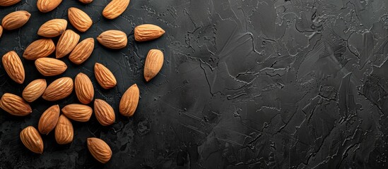 Canvas Print - Almonds displayed with ample copy space image.