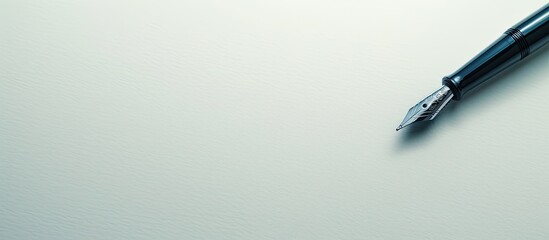 Fototapete - Top view shot of handwriting with a pen on a blank white surface, with ample copy space image available.