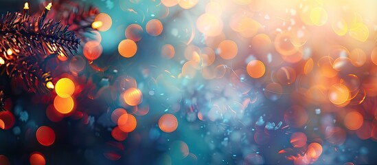Aufkleber - Background with vintage lights blurred out, creating an abstract festive ambience for Christmas and New Year celebrations, perfect for a copy space image.