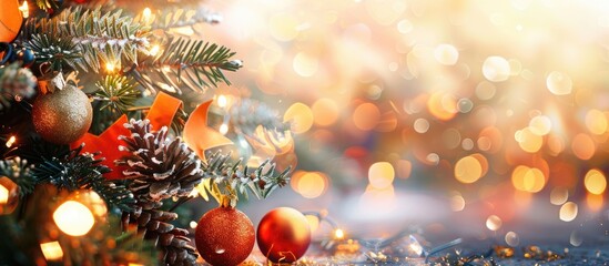 Poster - Festive background for Christmas and New Year with room for copy space image.
