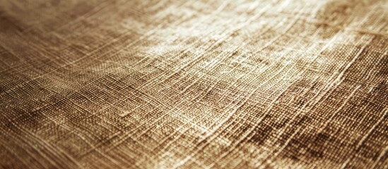 Fototapete - Detailed close-up of a brown abstract canvas background displaying a grid pattern and linen texture, perfect for a copy space image.