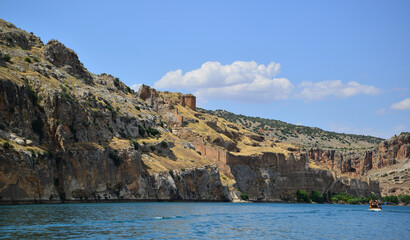 Wall Mural - Rumkale, located in Gaziantep, Turkey, has survived from the ancient period. Many tourists want to see this place.