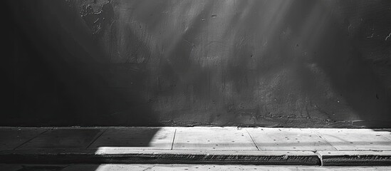 Poster - A black and white themed picture of a wall used as a backdrop, with copy space image.