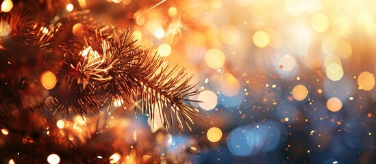 Poster - Festive background with copy space image for New Year celebrations, featuring selective focus.