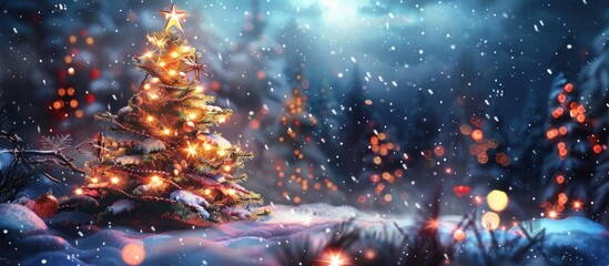 Poster - Background for Christmas and New Year holidays with space for additional images.