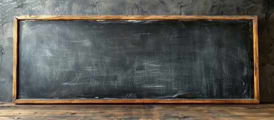 Poster - Old blackboard on the wall with empty copy space image.