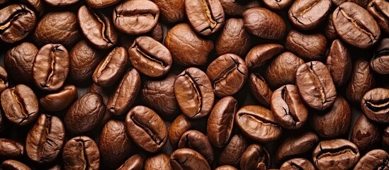 Poster - In general, coffee beans are prominent objects in the copy space image.