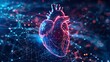© TensorSpark - 3D illustration of a digital human heart with pulse monitoring, symbolizing advanced heart health management and medical technology.