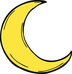 Wall Mural - Cartoon Crescent Moon