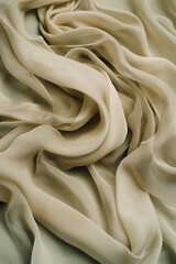 Aufkleber - Close-up view of light beige fabric with intricate patterns. Wrinkled texture adds depth to composition. Blurred background highlights fabric details.