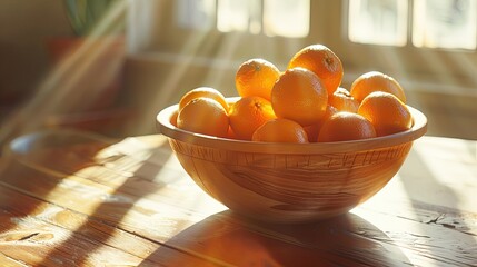 Canvas Print - Bowl, oranges, juicy. Generative AI