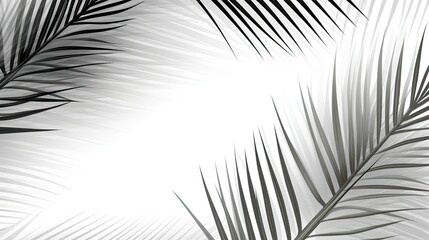 Wall Mural - black and white palm leaves