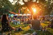 © shobakhul - A group of people are sitting on a grassy field, enjoying the sun.