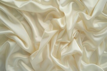 Aufkleber - Close-up view of crumpled beige fabric with textured surface. Focus on fabric texture adds depth to composition. Ideal for textile design, fashion, and interior decoration projects.