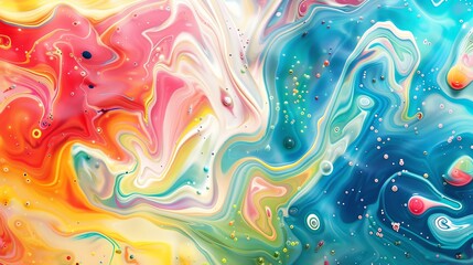 Wall Mural - colorful liquid paint background