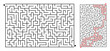 © Iryna - A rectangular maze game of medium difficulty. Vector illustration of puzzle maze
