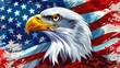 © muhamad - technology meets patriotism: wavy American flag with an eagle, blending traditional symbols with modern design, perfect for a 4th of July or Independence Day background