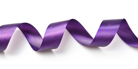 Poster - A detailed view of a purple ribbon on a white background