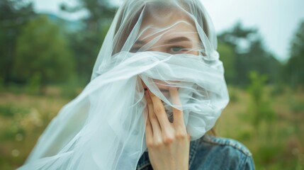 Sticker - A veiled woman, unknown identity, mystery