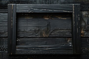 Canvas Print - Close-up of a window on a wooden building exterior