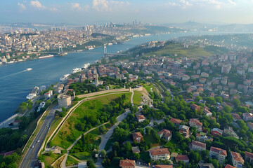 A bird's-eye view of the Hagia Sophia Cathedral. Istanbul, Turkey