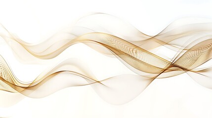 Wall Mural - Luxurious gold spectrum line waves in a minimalistic style on white