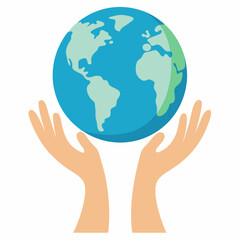 illustration of hands holding up a globe design