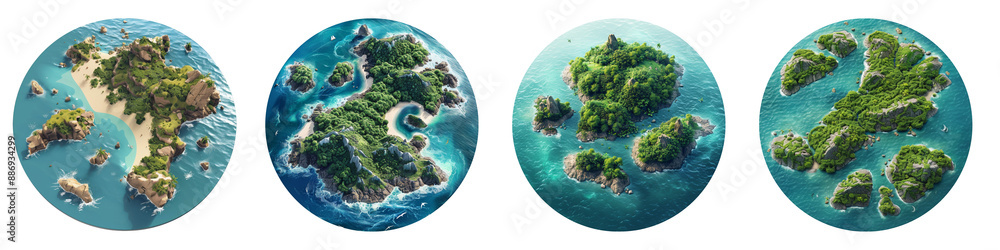Archipelago clipart collection, symbol, logos, icons isolated on ...