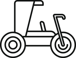 Poster - Simple line icon of a pedal go kart, perfect for representing outdoor fun and activities