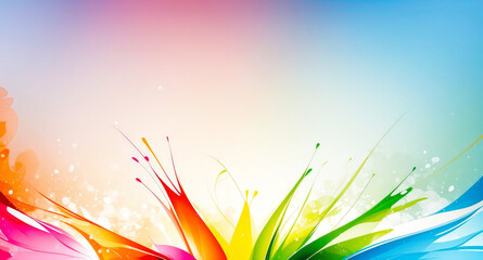 Poster - Abstract Colorful Background with Splashing Paint