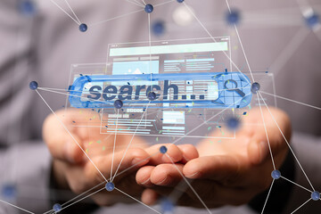 interface web application in hand