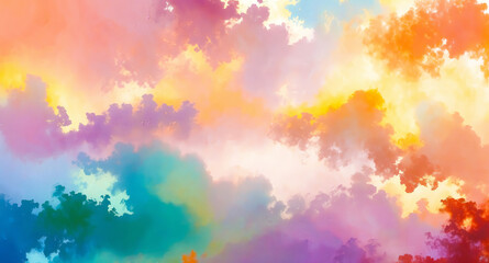 Wall Mural - Abstract Colorful Sky Painting